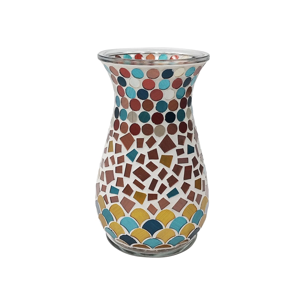 7.75" Multicolor Mosaic Glass Vase by Ashland®